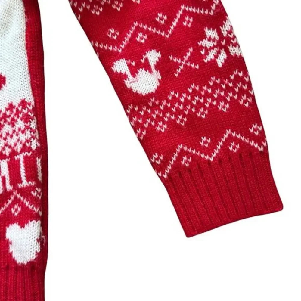 Disney Mickey Minnie Christmas Sweater Size 5T Red Holiday Fair‎ Isle Winter